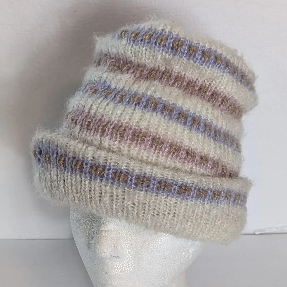 Scandi Girl Knit Hat Boho Cottage Core Shabby Chic‎ Coastal Vintage - Picture 6 of 6
